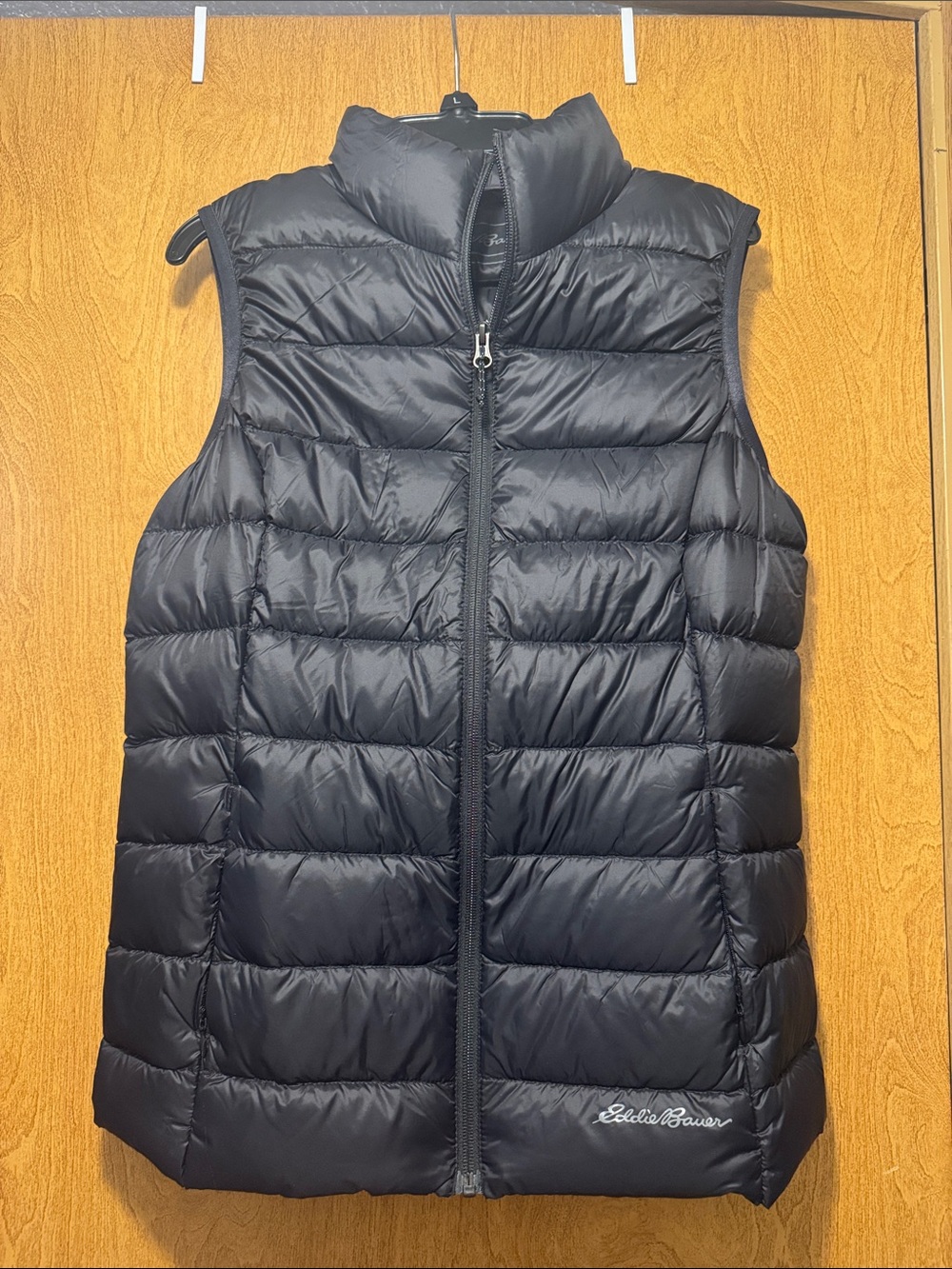 Eddie Bauer Women's Shiny Black Quilted Puffer Vest
